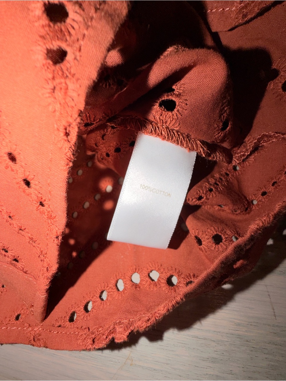 Caroline Constas Rust Eyelet Ruffle Blouse - Picture 5 of 9